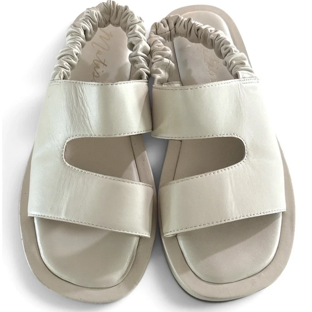 Matisse Leather Ruched Slingback Platform Sandals Size 9